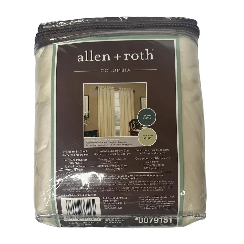 Allen + Roth Columbia Ivory Double Lined Taffets Pole Top Curtain Panel 54 x 84
